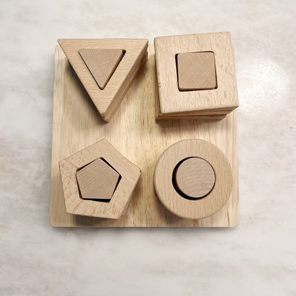 Wooden Natural Geo Shape Puzzle